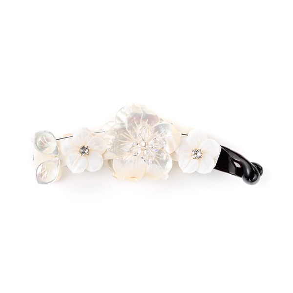 Shell flower banana clip (white)