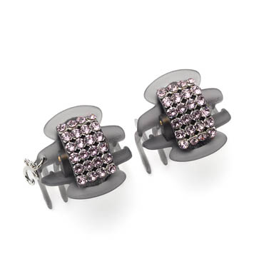 2/20発売 ダブルクリスタルメッシュ ホイップクリップ2個セット(ペールパープル)