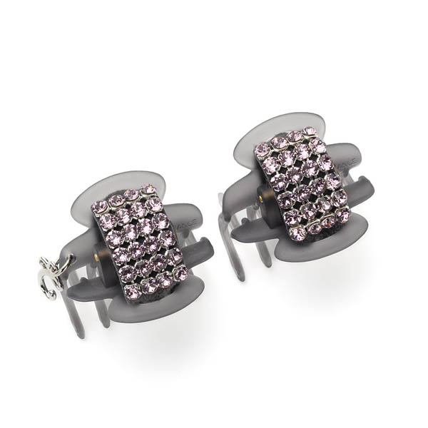 ダブルクリスタルメッシュ ホイップクリップ2個セット(ペールパープル)