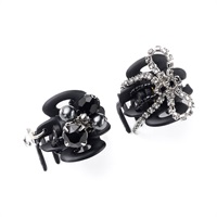 Tenderly Ribbon Whip Clips (Set of 2) (Black)