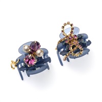 Tenderly Ribbon Whip Clips (Set of 2) (Dark Pink)