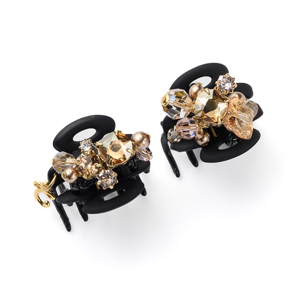 クリスタルアミュレット ホイップクリップ2個セット(ゴールドカラー)