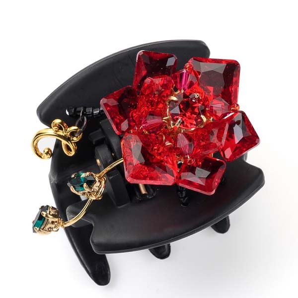 4/24発売 ファンフラワー「バラ」 デザートクリップ 中 (レッド)