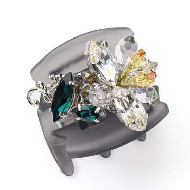 ファンフラワー「ユリ」  デザートクリップ 中(クリスタル)