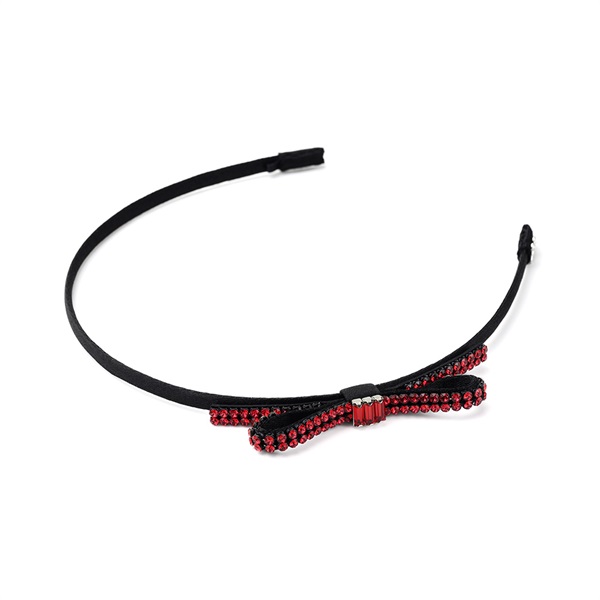 クリスタルメッシュパヴェリボン ヘアバンド(レッド)