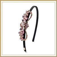 パリュールクリスタルリボン ヘアバンド(ピンクミックス)