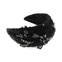 SALE50%OFF ブルーミング エンブロイタリー フレキシフィットヘアバンド(ブラック)
