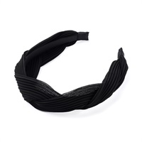 Classical Pleated Flexifit Headband (Black)