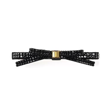 クリスタルメッシュパヴェ スリムバレッタ(ブラックゴールド)