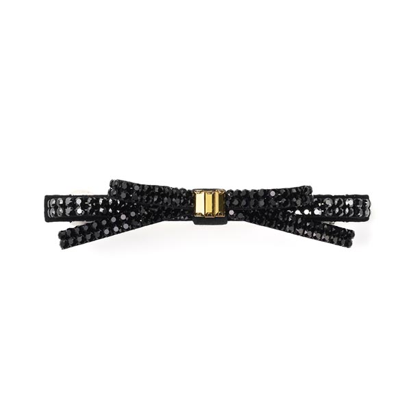クリスタルメッシュパヴェ スリムバレッタ(ブラックゴールド)