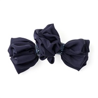 ラフィネリボン バレッタ(ネイビー)