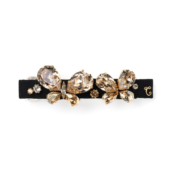 クリスタルアミュレット バレッタ(ゴールドカラー)