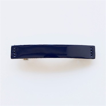 SALE50%OFF Elaborate　patent leather barrette small / navy