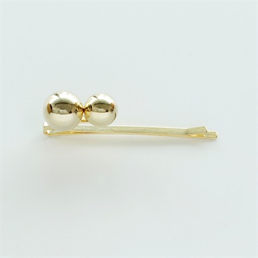 Elaborate　twin sphere float-pin / gold color
