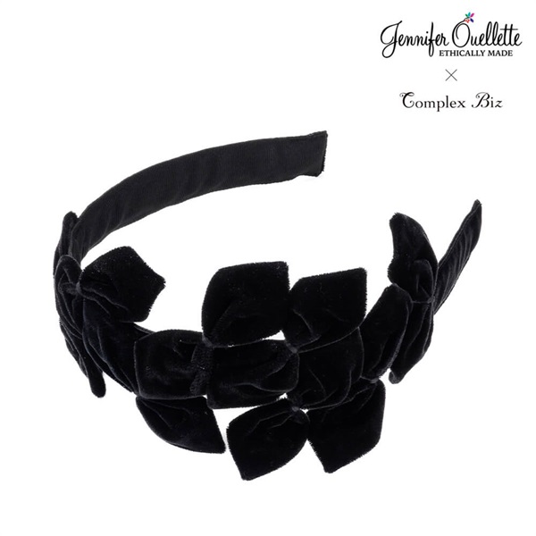 Jennifer Ouellette×Complex Biz リボンアシンメトリー フレキシフィットヘアバンド(ブラック)