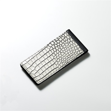 ROIS ROIA クロコダイルスマホカバー (ブラック・ヴェイン・クォーツ)