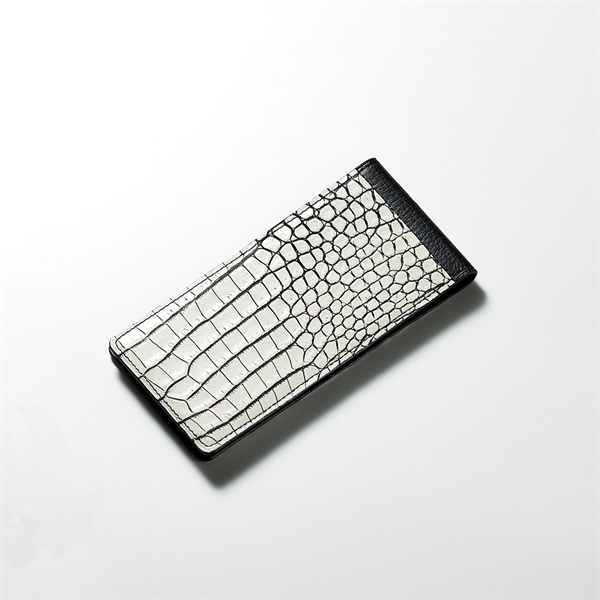 ROIS ROIA クロコダイルスマホカバー (ブラック・ヴェイン・クォーツ)