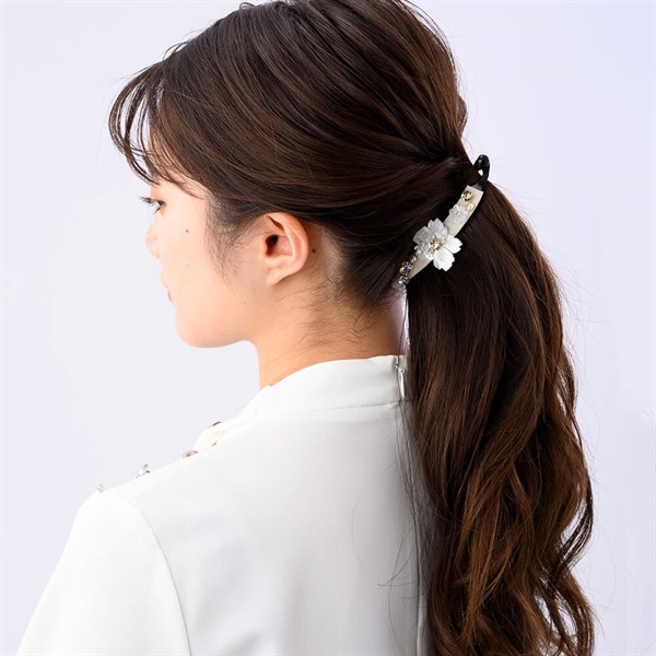 ラッピング無料 Complex Biz シェルブルームバレッタ - ヘアアクセサリー