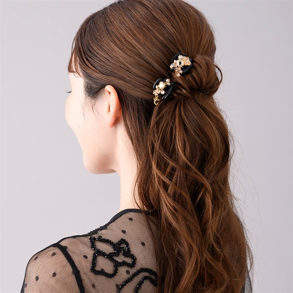 クリスタルアミュレット ホイップクリップ2個セット(ゴールドカラー