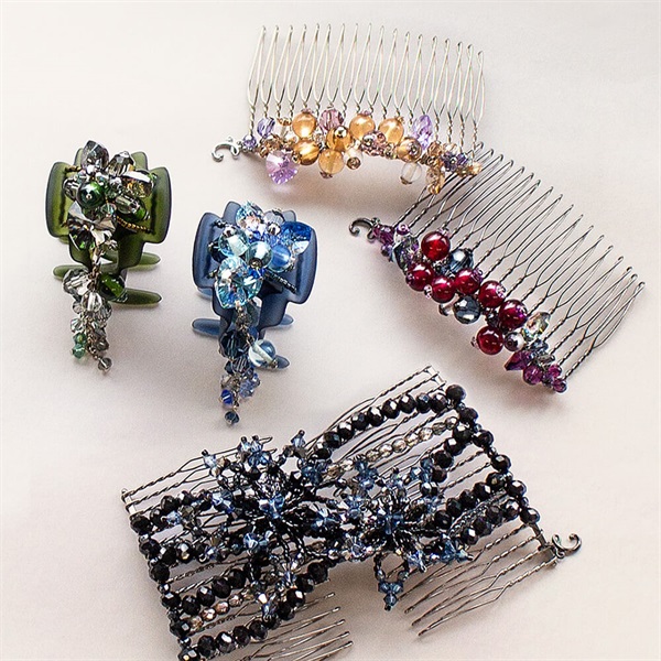 フローラルアイスフラワー グラスコーム(ブラックミックス