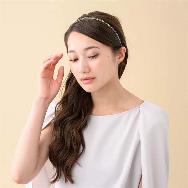 カットビーズグラデーション ヘアバンド(グリーン) | ヘアバンド
