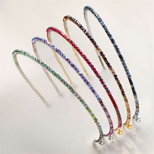 カットビーズグラデーション ヘアバンド(グリーン) | ヘアバンド