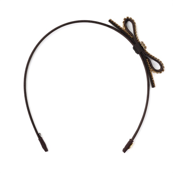 クリスタルメッシュパヴェリボン ヘアバンド(ベージュ) | ヘアバンド