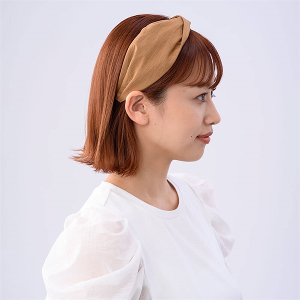 コクーンシャンブレー フレキシフィットヘアバンド(ブラウン 