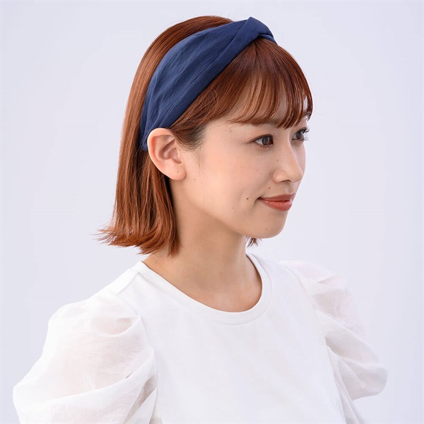 コクーンシャンブレー フレキシフィットヘアバンド(ネイビー 