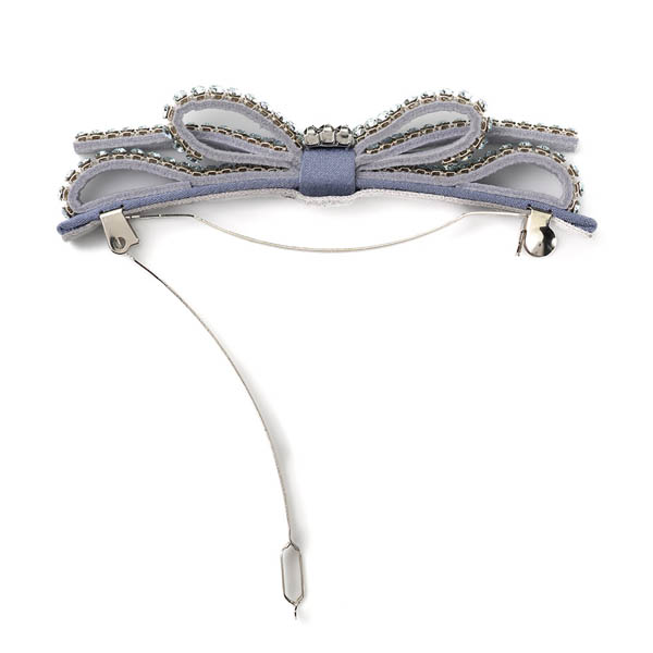 クリスタルメッシュパヴェ スリムバレッタ(アイスブルー) | バレッタ