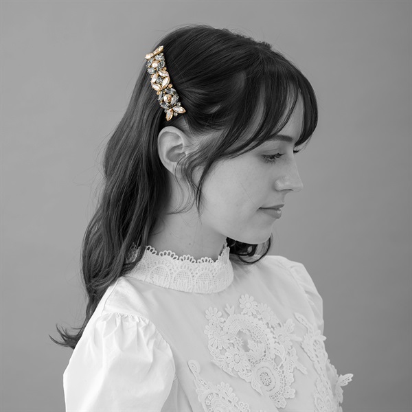 Complex Biz クリスタルクラッシュバレッタ(ベージュ) ジオメトリーエモーション バレッタ(ベージュミックス